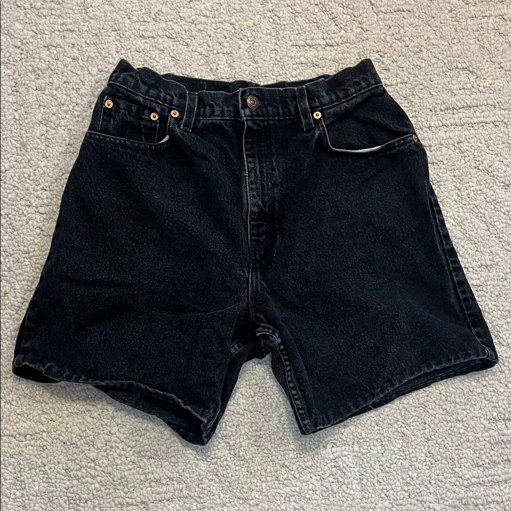 Levi’s vintage 90s hemmed denim black shorts 10